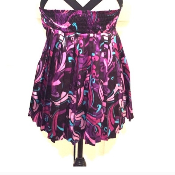 Guess V-Neck Satin Purple Halter Top XS RARE EUC Pleated Fate Night Vintage - Picture 6 of 7